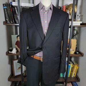 JOS A BANK Signature Gold Men's Sport Coat GORDON Two Button Black Twill 42L
